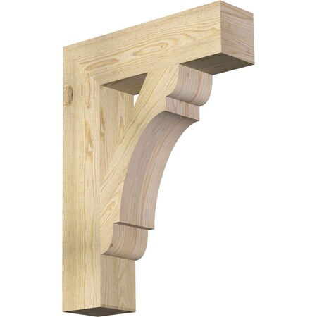 Ekena Millwork Olympic Block Rough Sawn Bracket, Douglas Fir, 6"W x 24"D x 32"H BKT06X24X32OLY05RDF